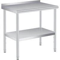 VOGREX Stainless Steel Prep Table w/ Backsplash 30 x 24 in Silver