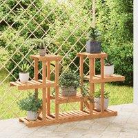 Berkfield Home Flower Stand 110x25x73 cm Solid Wood Fir in Brown | Size: 110 x 25 x 73 cm