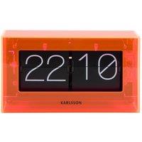PRESENT TIME Karlsson Table Clock Acrylic Boxed Flip - Neon Orange