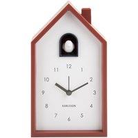 PRESENT TIME Karlsson Alarm Clock Modern Cuckoo - Red Ochre