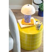 PRESENT TIME Leitmotiv Iron Table Lamp Rayado Retro - Cobalt Blue/White in Blue