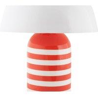 PRESENT TIME Leitmotiv Iron Table Lamp Rayado Retro - Bright Orange/White in Orange