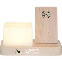 PRESENT TIME Karlsson Alarm Clock Retro W. Night LED - Light Wood Veneer in Light Oak