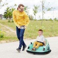 AIYAPLAY 360 Rotation 12V Kids Bumper Car w/ Remote Control in Aqua