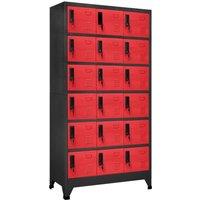 Berkfield Home Locker Cabinet Anthracite & Red 90x40x180 cm Steel in Black | Size: 90 x 40 x 180 cm