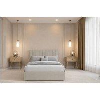 Chester & Oakley Lunar Plush Divan Bed Base 2 Drawers Foot-End - 54 Headboard in Cream | Size: Double