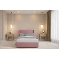 Chester & Oakley Velora Plush Divan Bed Base No Drawers 54 Winged Headboard in Pink | Size: Super King