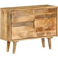 Berkfield Home Sideboard Solid Mango Wood 90x30x69 cm in Brown | Size: 90 x 30 x 69 cm
