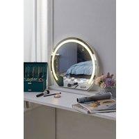 SHEONLY LED Light Round Hollywood Makeup Mirror in White