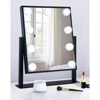Living and Home 360 Rotation 3 Color Lighting Modes Vanity Mirror with Lights Makeup Mirror Dressing Table Mirror in Black