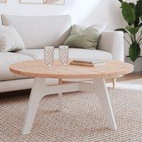 Berkfield Home Table Top 90x2.5 cm Round Solid Wood Beech in Brown | Size: 90x2.5 cm