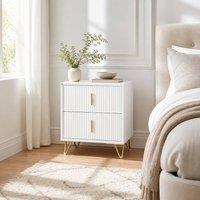 STILVORA Chest of Drawers with 2 Drawers in White