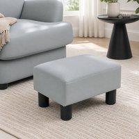 STILVORA Footstool with Faux Leather Upholstery in Grey