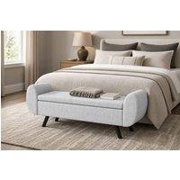 STILVORA Storage Ottoman with Armrests & Hidden Storage in Grey