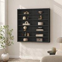 STILVORA Wall Cabinet with Glass Sliding Doors in Black