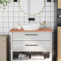 Berkfield Home Bathroom Countertop 100x60x1.5 cm Solid Wood Beech in Brown