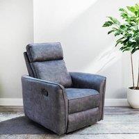Furniture Maxi Leathaire Grey Manual Recliner Armchair