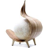 KDMD Natural Coconut Lamp - Chocolate Twist, Warm Ambient Light