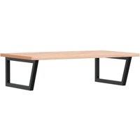 Berkfield Home Basin Shelf Wall Mounted Steel & Solid Wood Beech in Brown