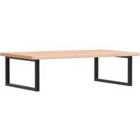 Berkfield Home Basin Shelf Wall Mounted Steel & Solid Wood Beech in Light Tan