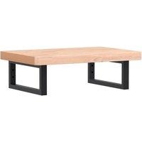 Berkfield Home Basin Shelf Wall Mounted Steel & Solid Wood Beech in Natural