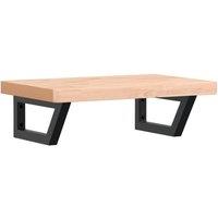 Berkfield Home Basin Shelf Wall Mounted Steel & Solid Wood Beech in Natural