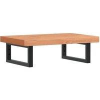 Berkfield Home Basin Shelf Wall Mounted Steel & Solid Wood Beech in Brown