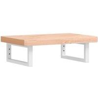 Berkfield Home Basin Shelf Wall Mounted Steel & Solid Wood Beech in Brown