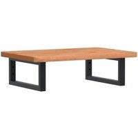 Berkfield Home Basin Shelf Wall Mounted Steel & Solid Wood Beech in Brown