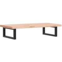 Berkfield Home Basin Shelf Wall Mounted Steel & Solid Wood Beech in Light Brown