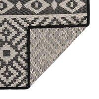 Berkfield Home Outdoor Flatweave Rug 160x230 cm Black Stripes | Size: Medium