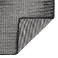 Berkfield Home Outdoor Flatweave Rug 140x200 cm Grey | Size: 100 cm diameter