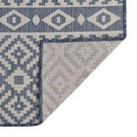 Berkfield Home Outdoor Flatweave Rug 100x200 cm Blue Stripes | Size: Medium