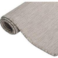 Berkfield Home Outdoor Flatweave Rug 120x170 cm Taupe | Size: 100 cm diameter