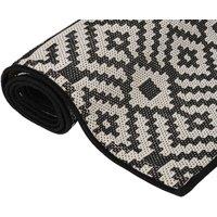 Berkfield Home Outdoor Flatweave Rug 160x230 cm Black Stripes | Size: Medium