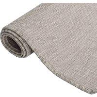 Berkfield Home Outdoor Flatweave Rug 140x200 cm Taupe in Beige | Size: 100 cm diameter