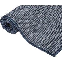 Berkfield Home Outdoor Flatweave Rug 160x230 cm Blue | Size: 100 cm diameter