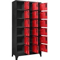 Berkfield Home Locker Cabinet Anthracite & Red 90x40x180 cm Steel | Size: 90 x 40 x 180 cm