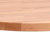 Berkfield Home Table Top 90x1.5 cm Round Solid Wood Beech in Brown | Size: 90x1.5 cm