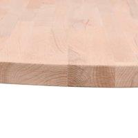 Berkfield Home Table Top 90x2.5 cm Round Solid Wood Beech in Natural | Size: 90x2.5 cm