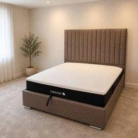 Stratus Interiors Romana Slim Paneled Designer Bed Frame - Non Storage in Dark Brown | Size: Single