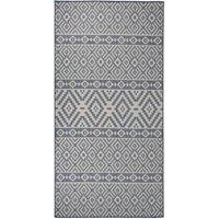 Berkfield Home Outdoor Flatweave Rug 100x200 cm Blue Stripes | Size: Medium