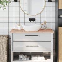 Berkfield Home Bathroom Countertop 100x60x2.5 cm Solid Wood Beech in Brown