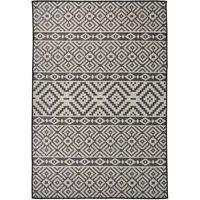 Berkfield Home Outdoor Flatweave Rug 160x230 cm Black Stripes | Size: Medium