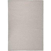 Berkfield Home Outdoor Flatweave Rug 140x200 cm Taupe in Beige | Size: 100 cm diameter