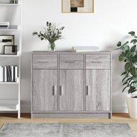 Berkfield Home Sideboard Grey Sonoma 91x28x75 cm Engineered Wood | Size: 91 x 28 x 75 cm