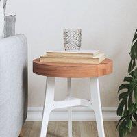 Berkfield Home Table Top 30x4 cm Round Solid Wood Beech in Brown | Size: 30x4 cm