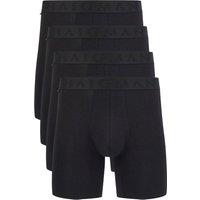 Haigman Men's Men's 4 Pack Bamboo Cotton Soft Stretch Longer Boxer Trunks in Black | Size: Small