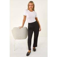 Roman Women's Petite Straight Leg Ponte Stretch Trouser in Black | Size: 10