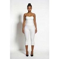 LEMONLUNAR Women's Yasmin Bandage Capri Pants White | Size: XS
